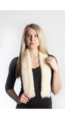 White Mink Fur Scarf